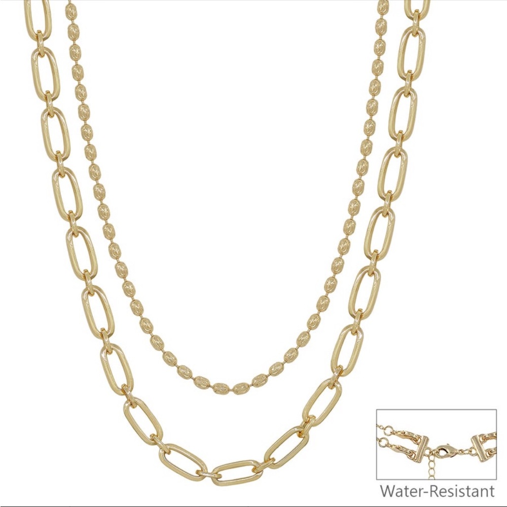What’s Hot - NEW Chic Gold-Tone Necklace Set - Water resistant